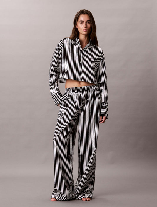 Calvin Klein Cotton Poplin Cropped Sleep Shirt
