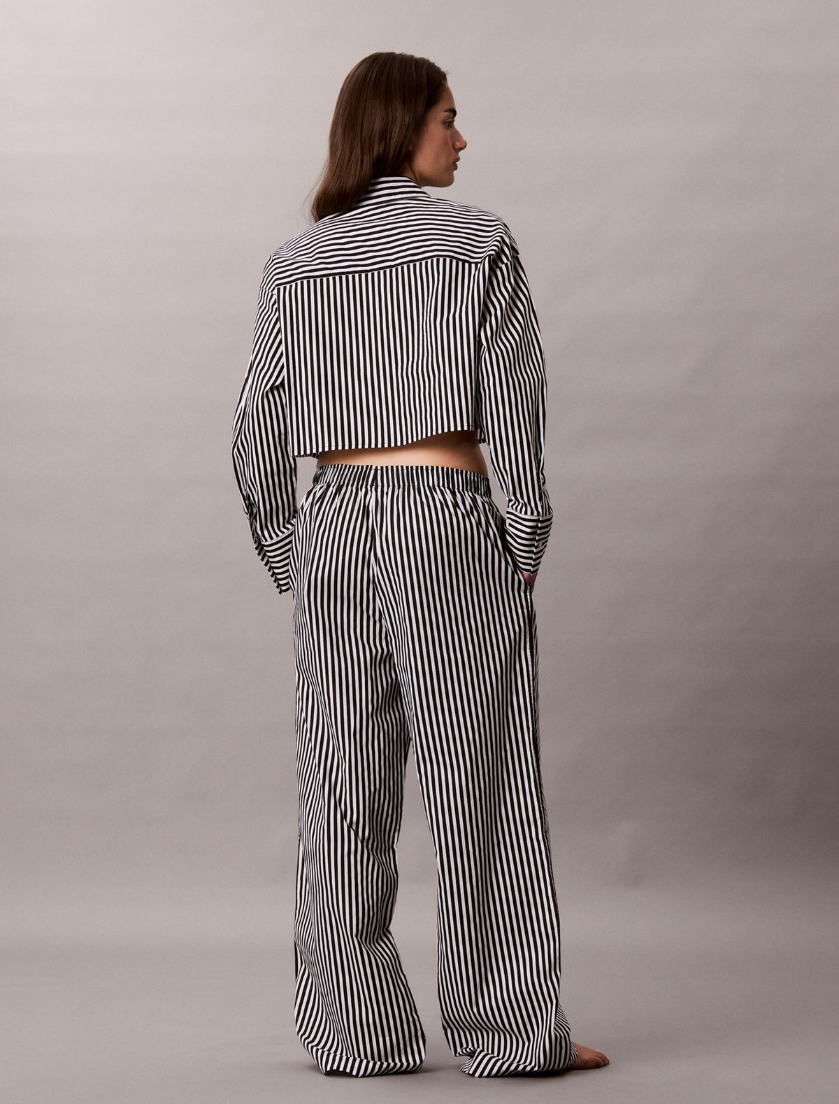 Calvin Klein Cotton Poplin Cropped Sleep Shirt