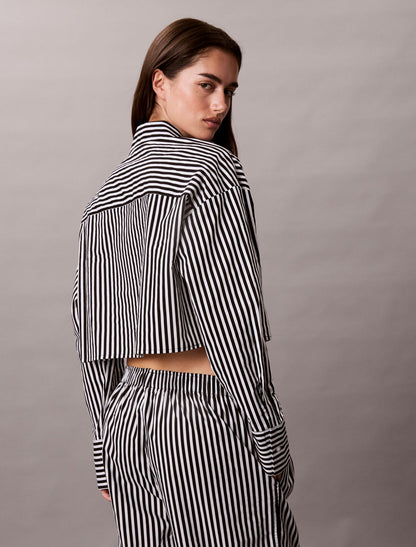 Calvin Klein Cotton Poplin Cropped Sleep Shirt