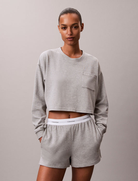 Calvin Klein Logo Cotton Jersey Cropped Tee