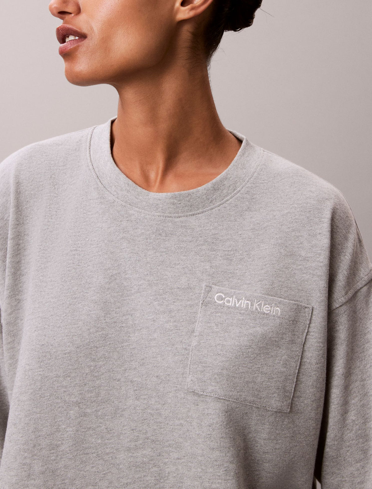 Calvin Klein Logo Cotton Jersey Cropped Tee