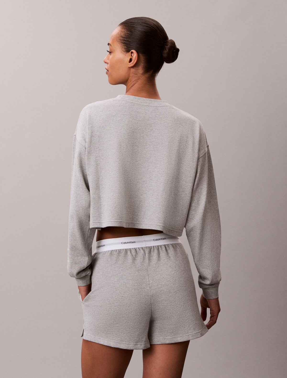 Calvin Klein Logo Cotton Jersey Cropped Tee