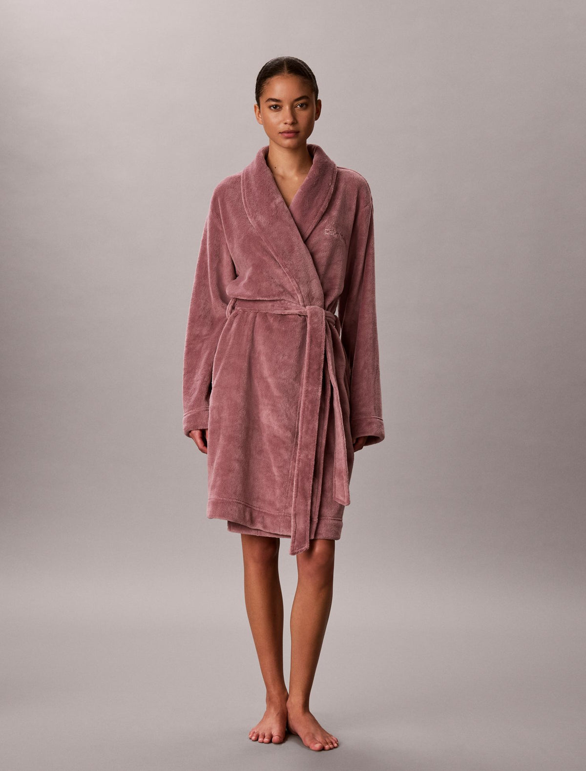 Calvin Klein Fluffy Embroidered Logo Robe