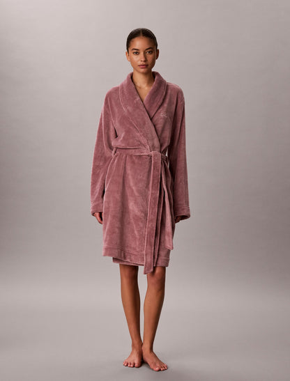 Calvin Klein Fluffy Embroidered Logo Robe
