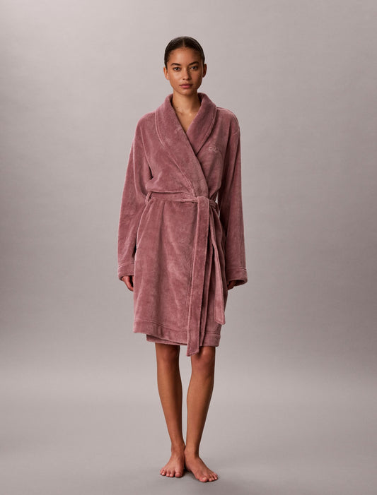 Calvin Klein Fluffy Embroidered Logo Robe