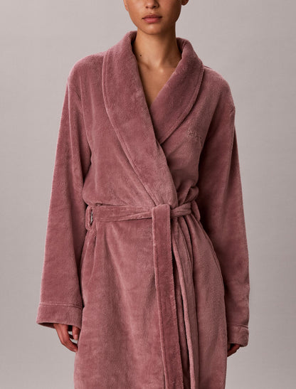 Calvin Klein Fluffy Embroidered Logo Robe