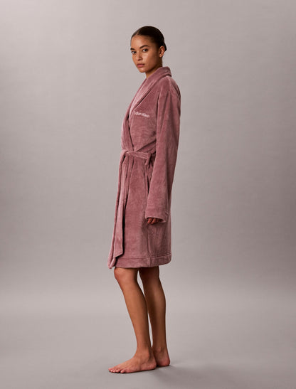 Calvin Klein Fluffy Embroidered Logo Robe