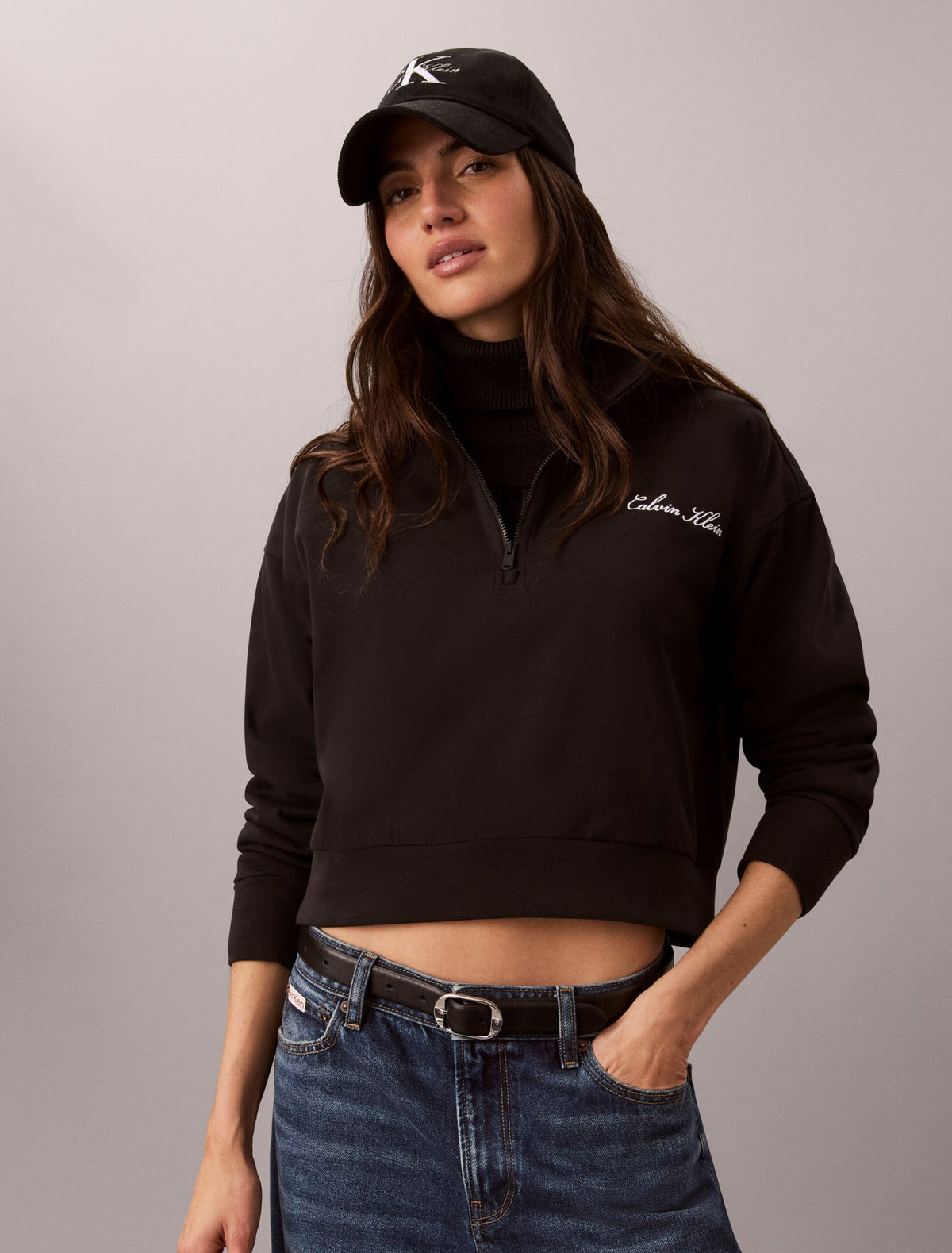 Calvin Klein Logo Cotton Jersey Sleep Sweatshirt