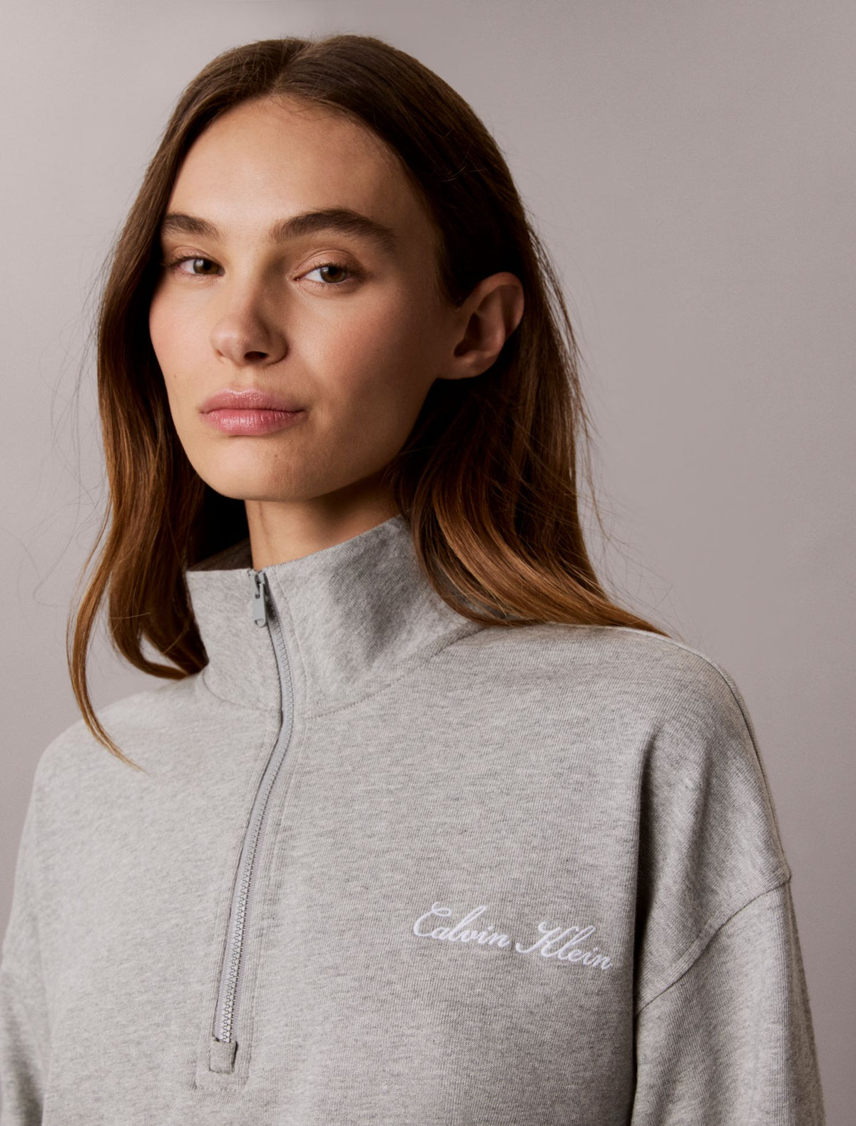 Calvin Klein Logo Cotton Jersey Sleep Sweatshirt