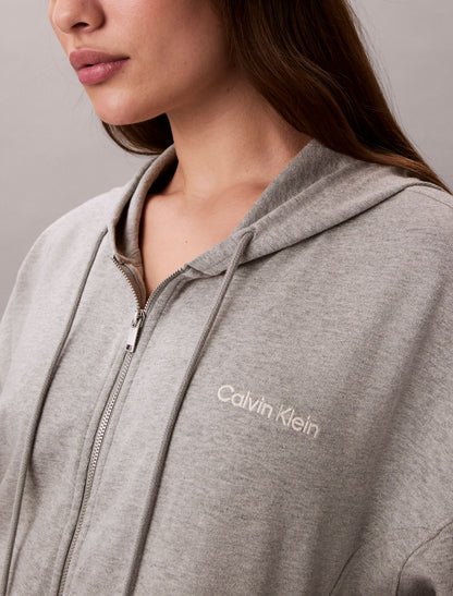 Calvin Klein Logo Cotton Jersey Full Zip Hoodie