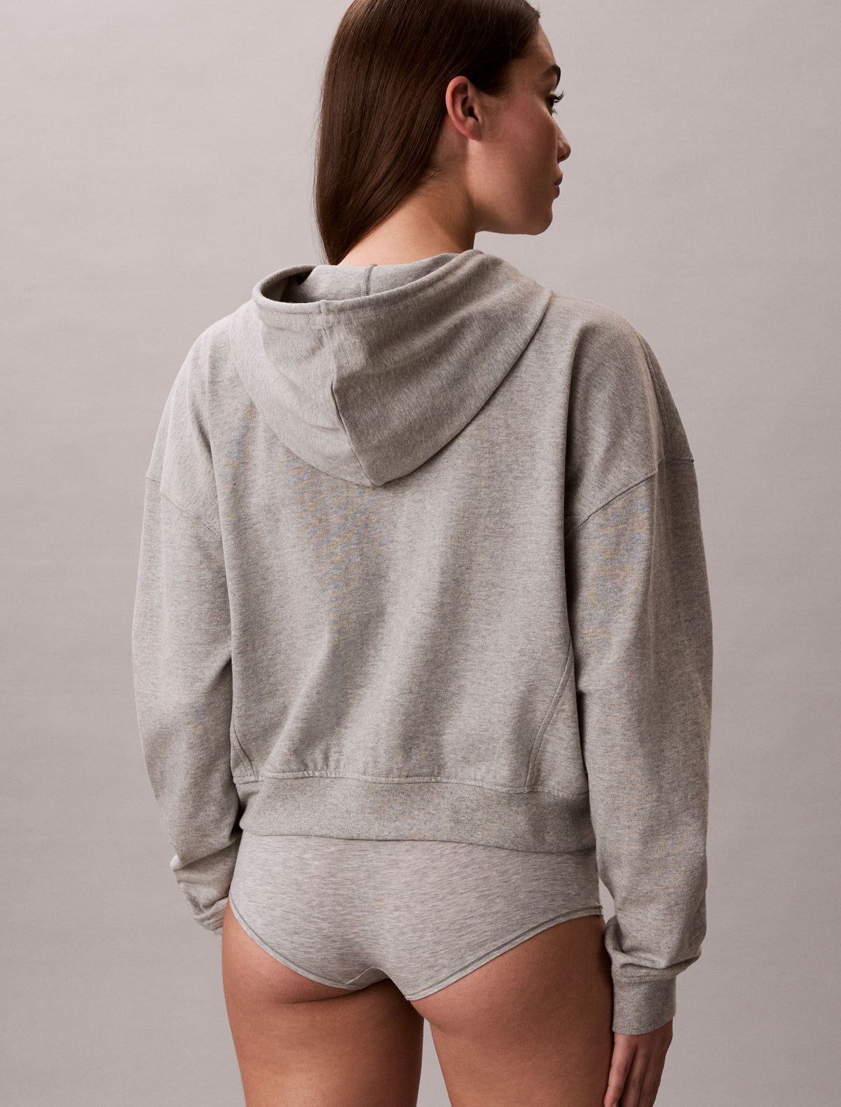 Calvin Klein Logo Cotton Jersey Full Zip Hoodie