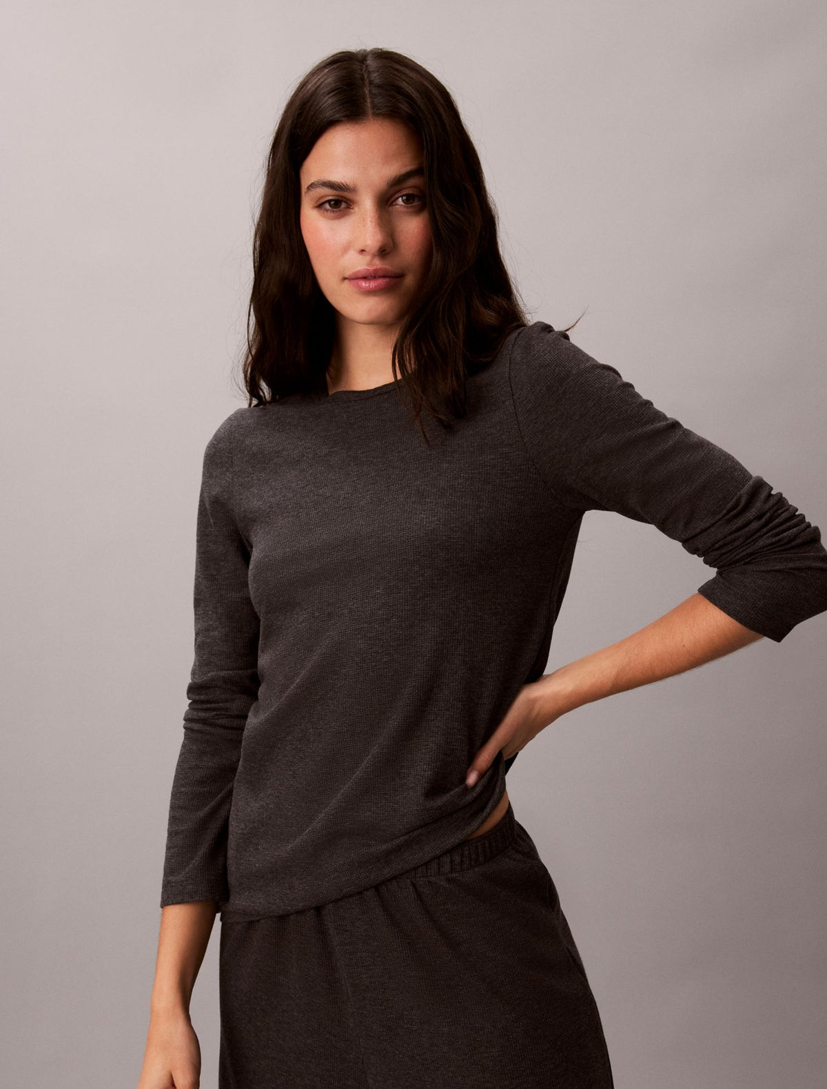 Calvin Klein Classic Comfort Cozy Waffle Sleep Top