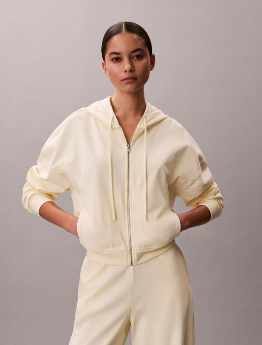 Calvin Klein Logo Cotton Jersey Full Zip Hoodie