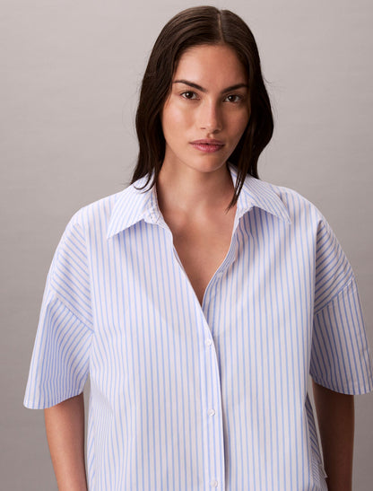 Calvin Klein Cotton Poplin Relaxed Short Sleeve Sleep Shirt