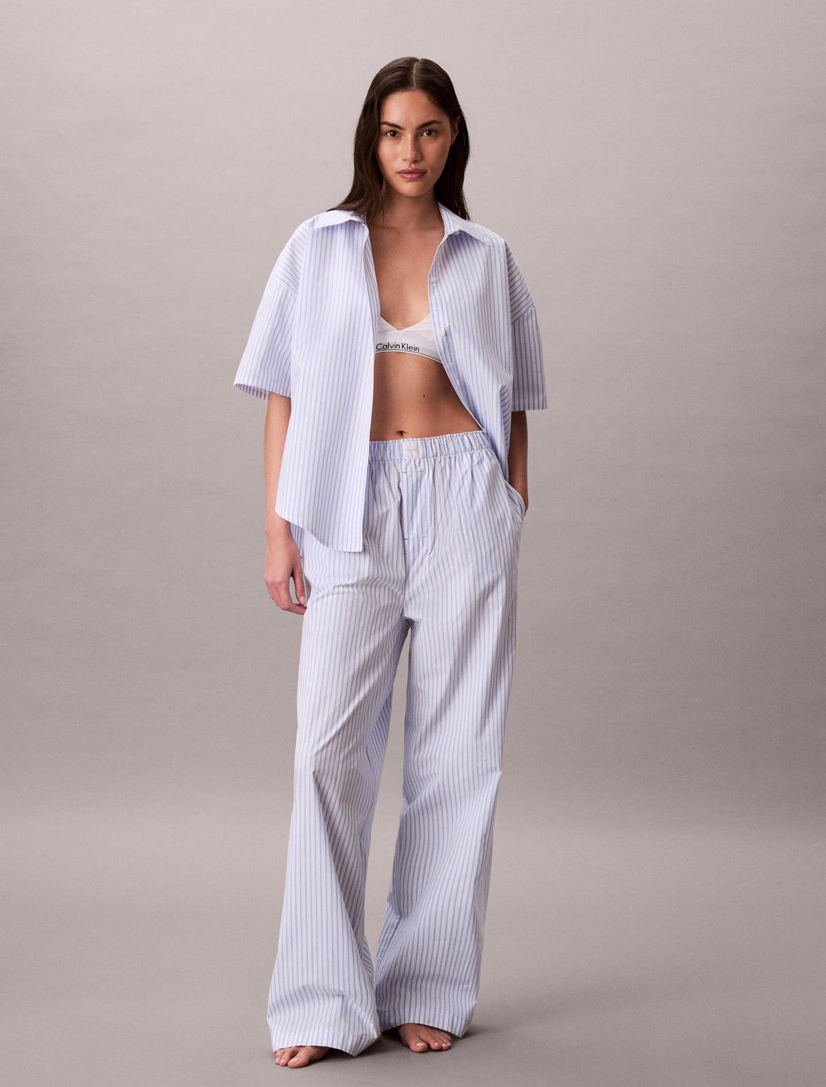 Calvin Klein Cotton Poplin Relaxed Short Sleeve Sleep Shirt