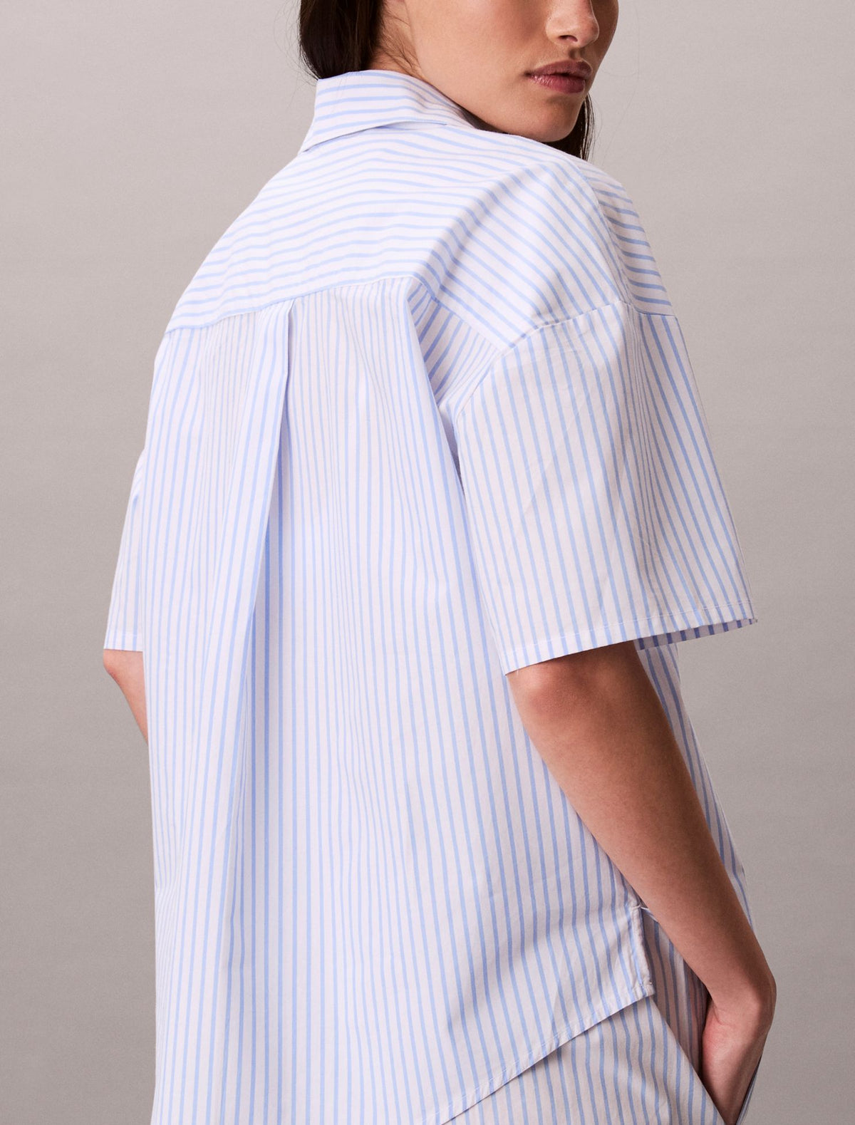 Calvin Klein Cotton Poplin Relaxed Short Sleeve Sleep Shirt