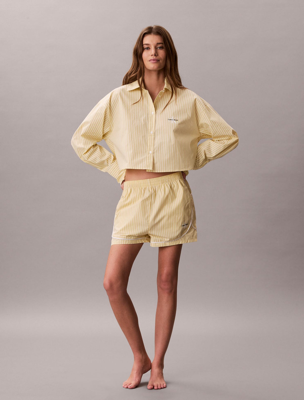Calvin Klein Cotton Poplin Track Sleep Shorts
