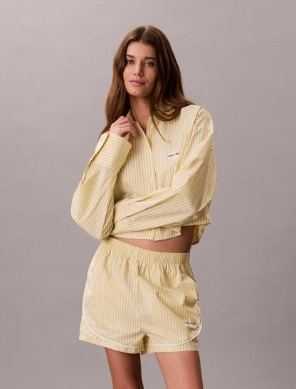 Calvin Klein Cotton Poplin Track Sleep Shorts