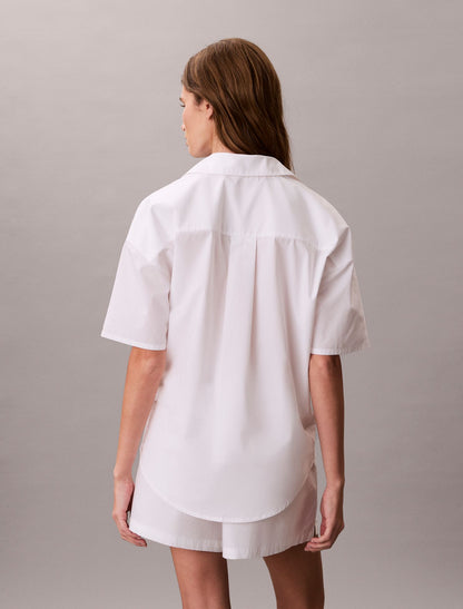 Calvin Klein Cotton Poplin Relaxed Short Sleeve Sleep Shirt