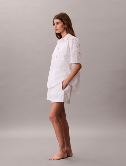 Calvin Klein Cotton Poplin Relaxed Short Sleeve Sleep Shirt