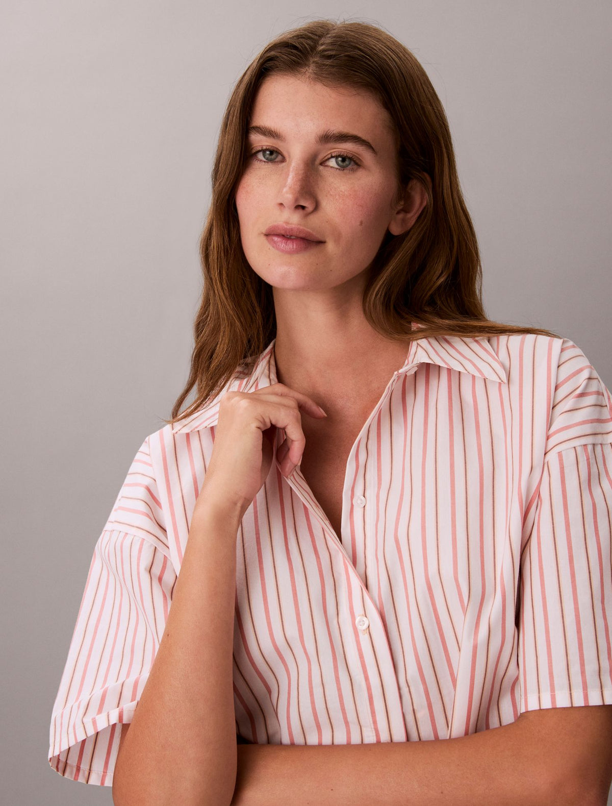 Calvin Klein Cotton Poplin Relaxed Short Sleeve Sleep Shirt