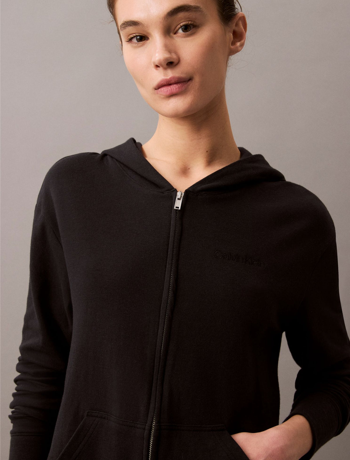 Calvin Klein Icon Cotton Terry Zip Sleep Hoodie