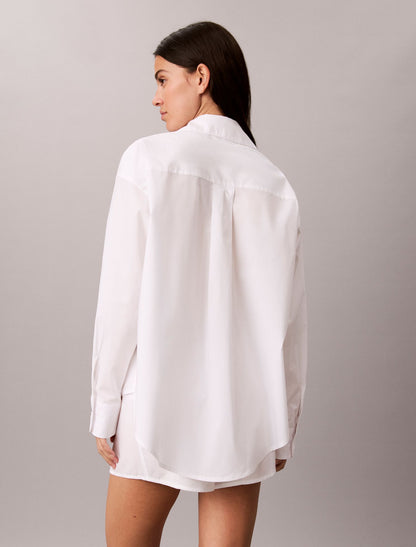 Calvin Klein Cotton Poplin Script Sleep Shirt