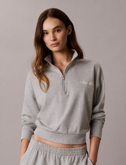 Calvin Klein Logo Cotton Jersey Sleep Sweatshirt