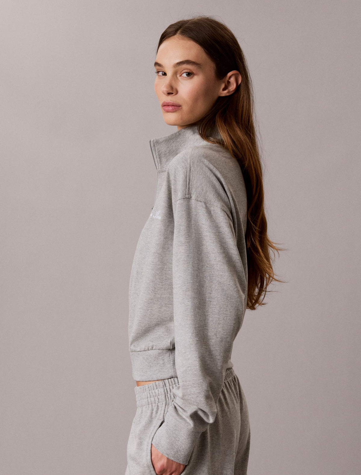 Calvin Klein Logo Cotton Jersey Sleep Sweatshirt