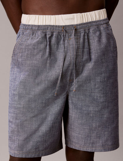 Calvin Klein Cotton Chambray Sleep Shorts