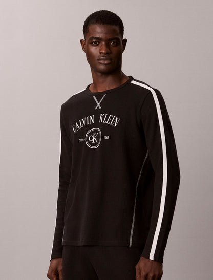 Calvin Klein Brushed Waffle Long Sleeve Sleep Tee