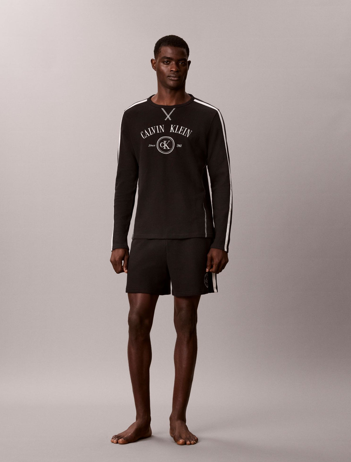 Calvin Klein Brushed Waffle Long Sleeve Sleep Tee