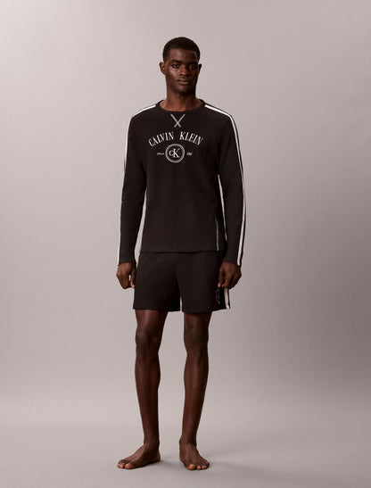 Calvin Klein Brushed Waffle Long Sleeve Sleep Tee