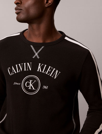 Calvin Klein Brushed Waffle Long Sleeve Sleep Tee