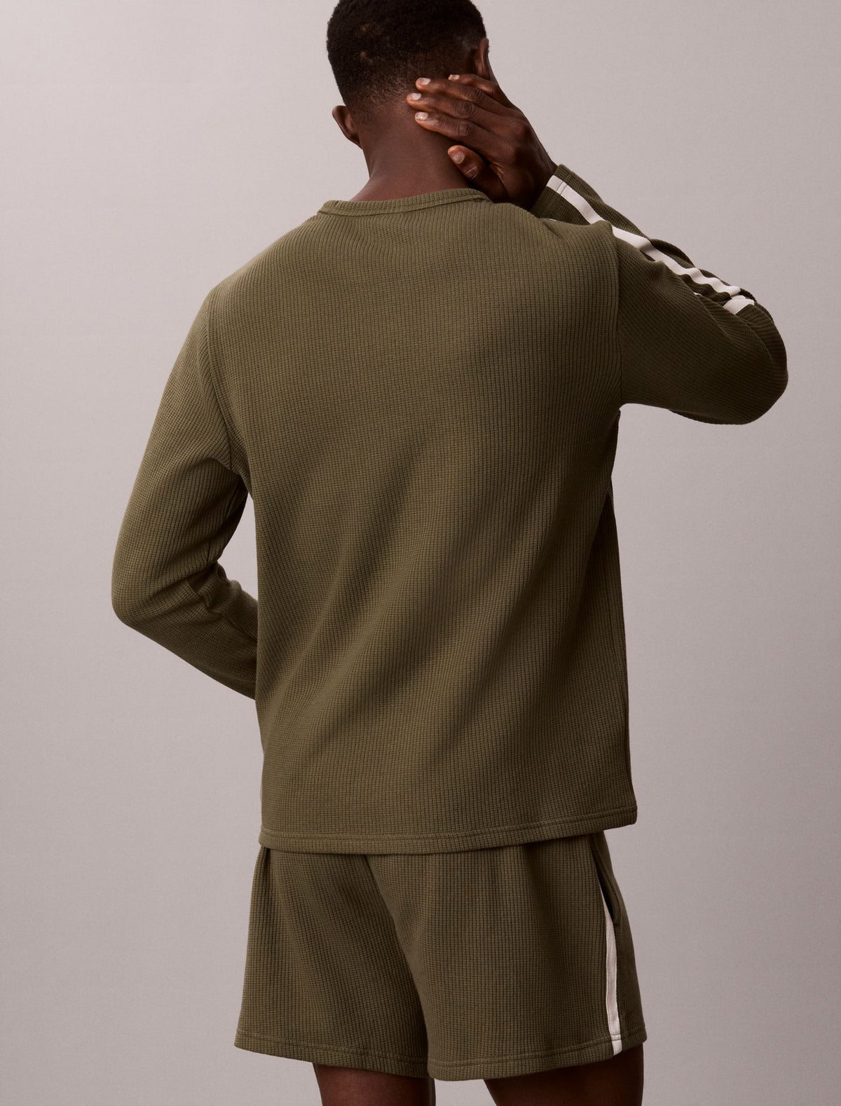 Calvin Klein Brushed Waffle Long Sleeve Sleep Tee