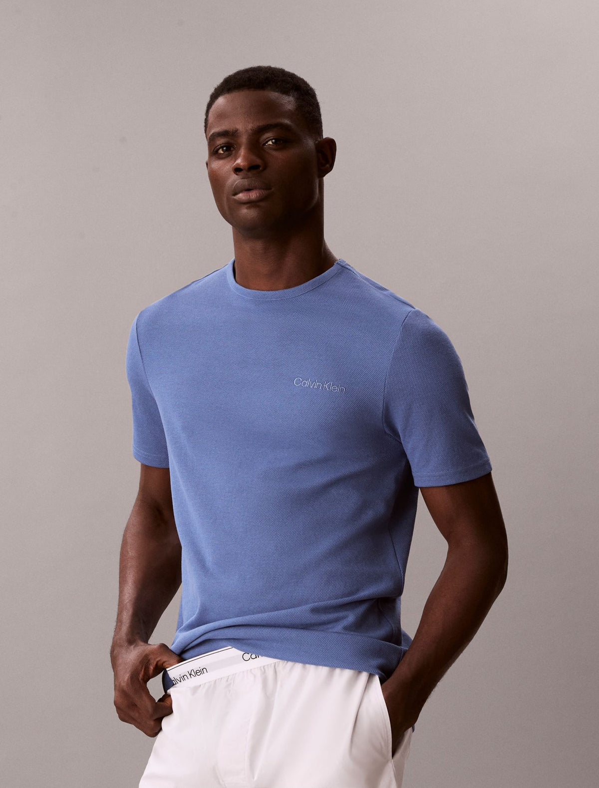 Calvin Klein Pique Crewneck Sleep T-Shirt