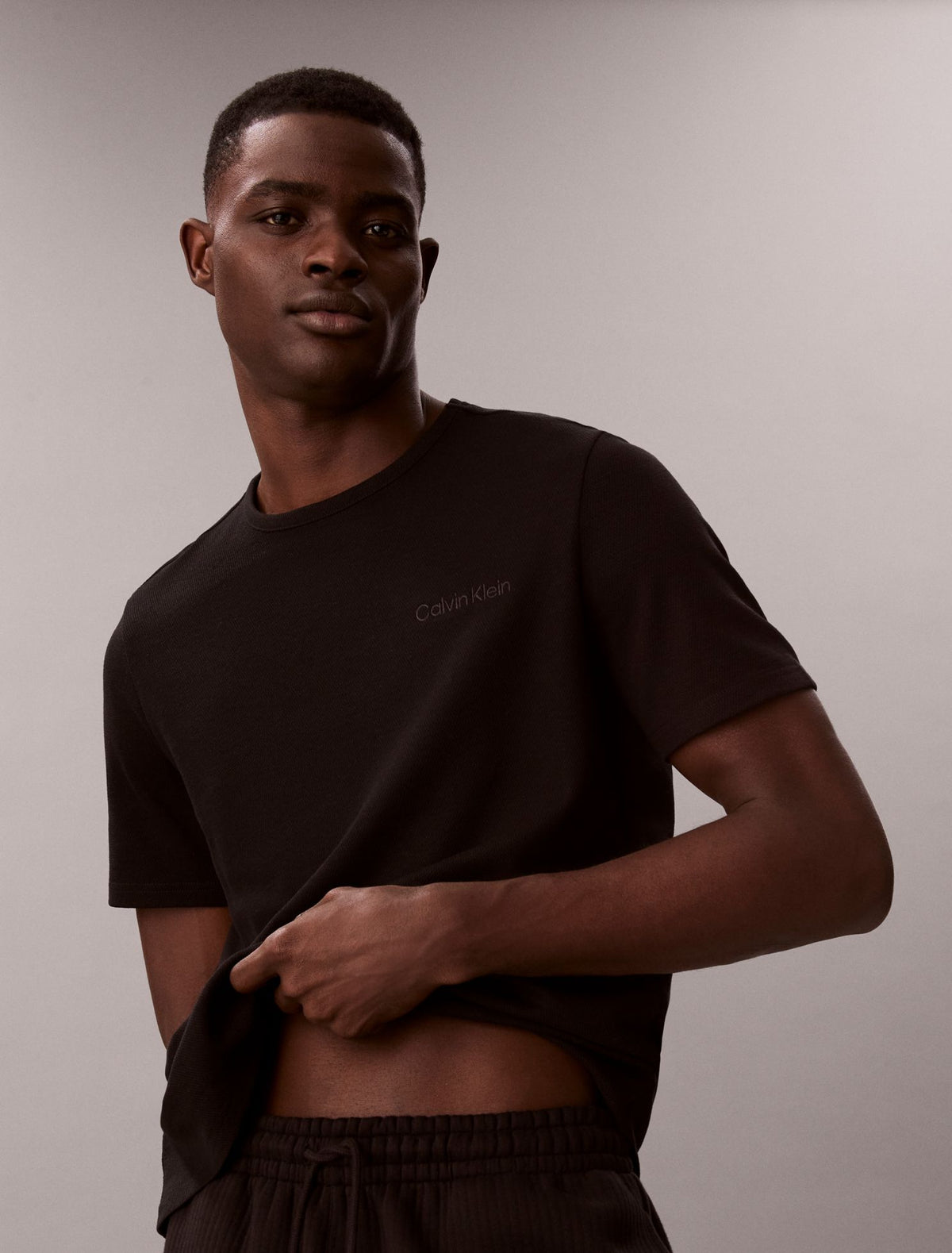 Calvin Klein Pique Crewneck Sleep T-Shirt