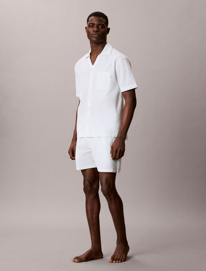 Calvin Klein Seersucker Relaxed Sleep Button-Down Shirt