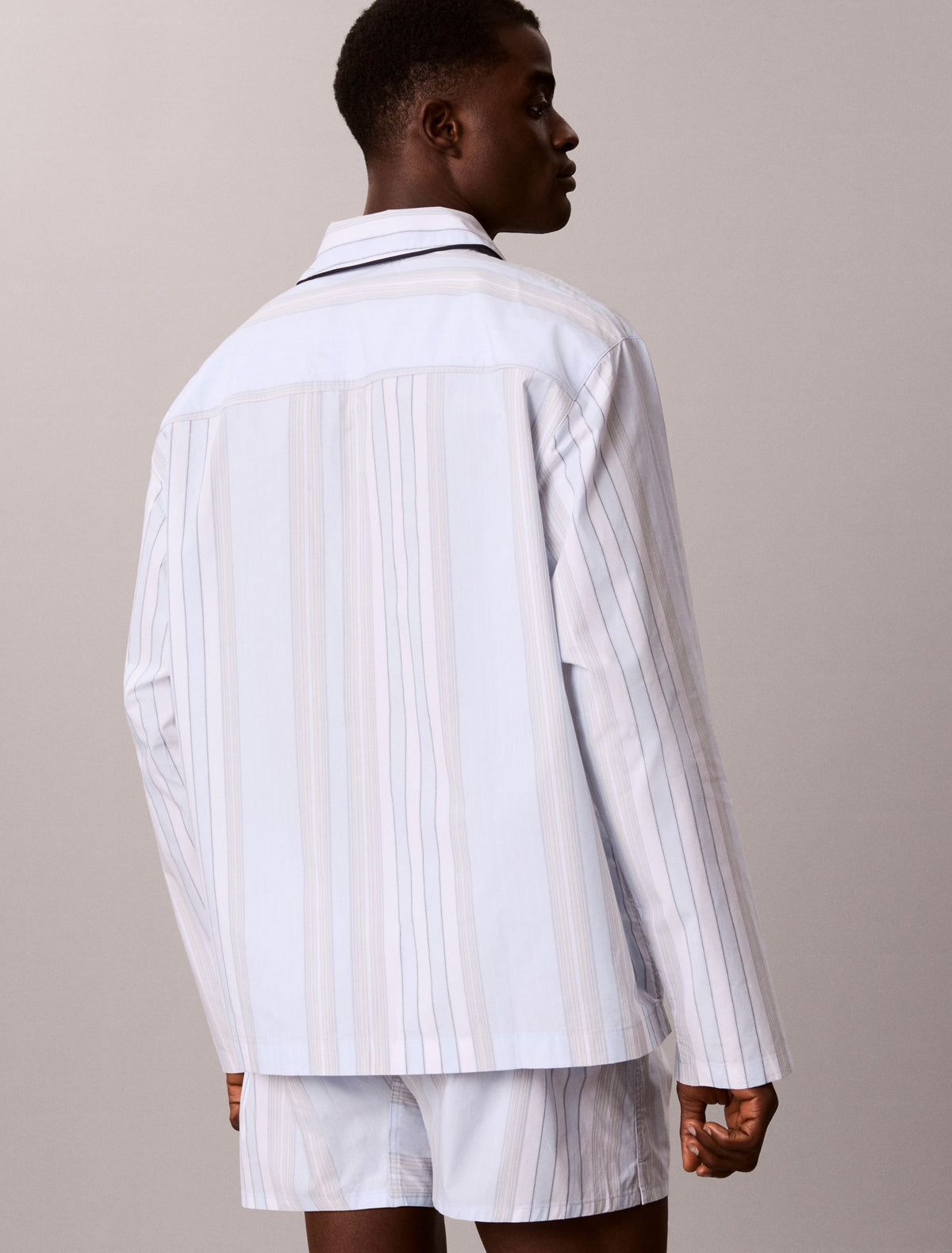 Calvin Klein Cotton Poplin Script Button-Down Sleep Shirt
