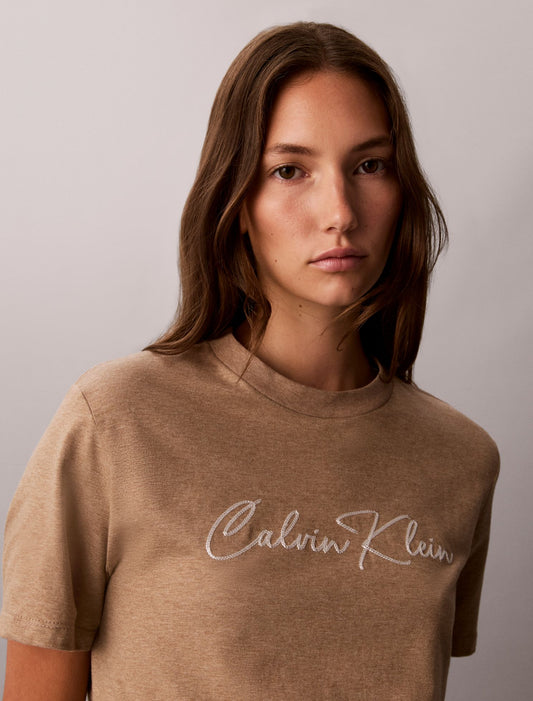 Calvin Klein Embroidered Script Logo Tee