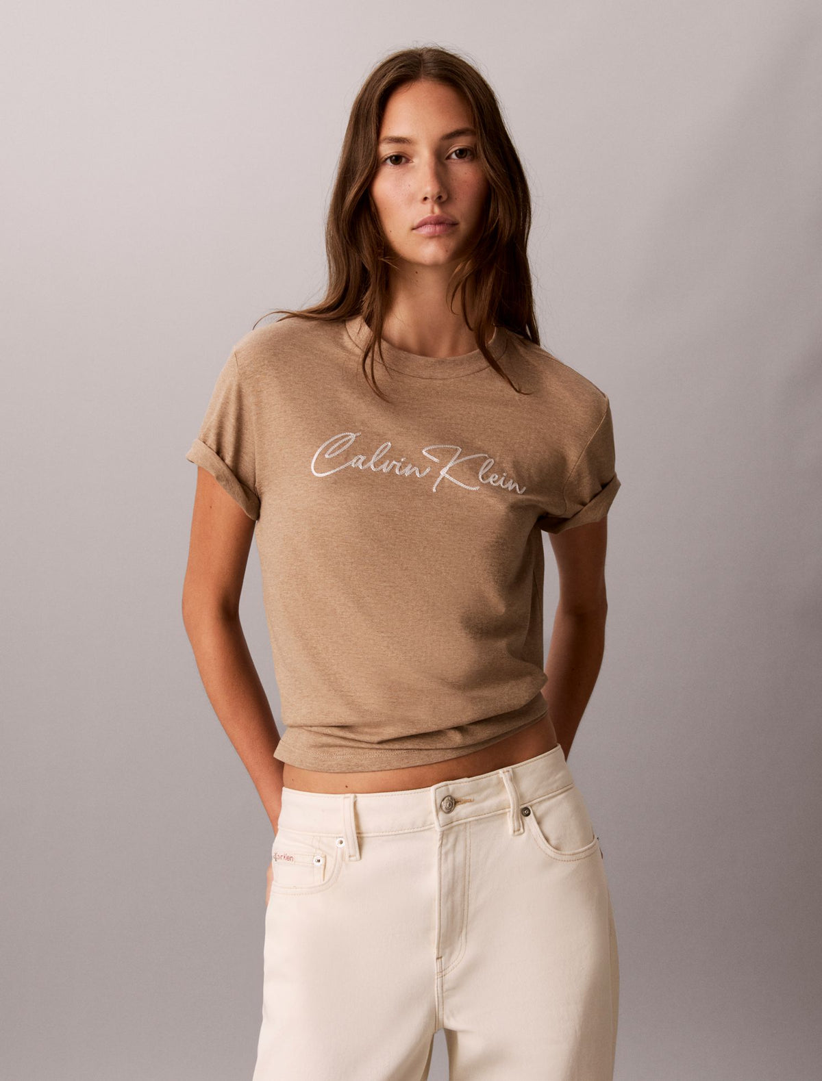 Calvin Klein Embroidered Script Logo Tee