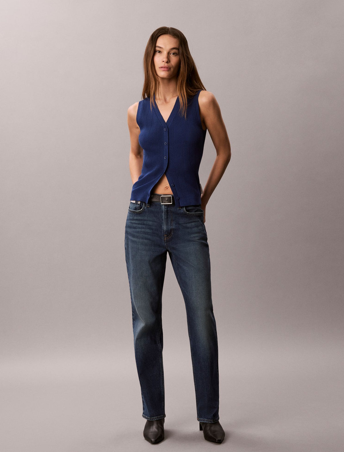 Calvin Klein Smooth Cotton Rib Tank Top