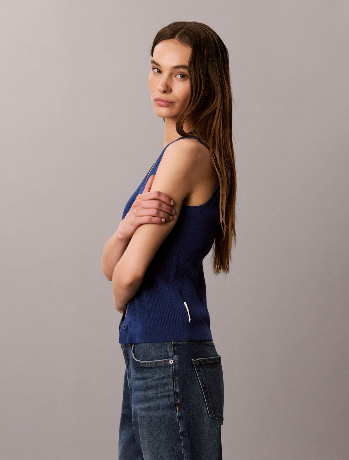 Calvin Klein Smooth Cotton Rib Tank Top