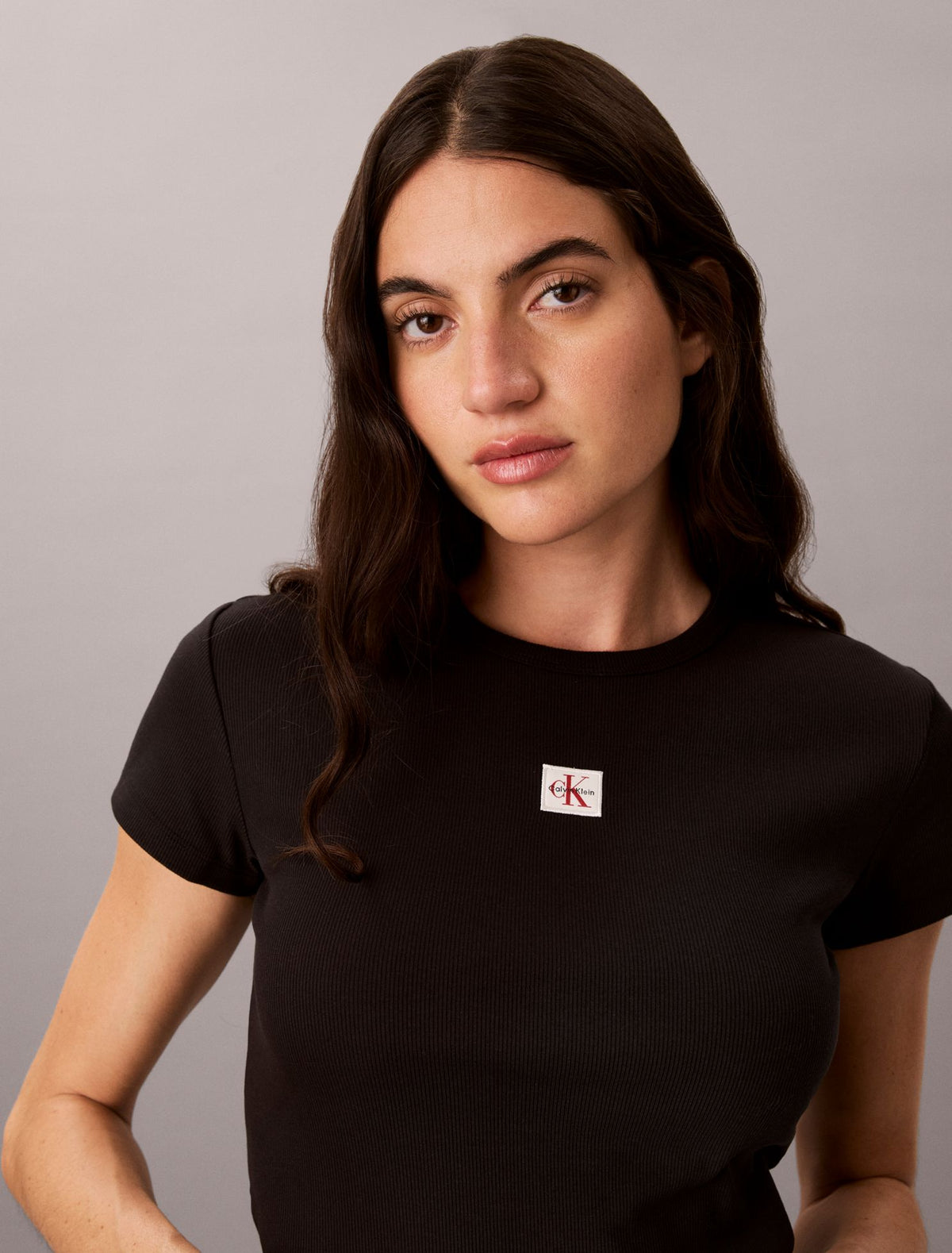 Calvin Klein Woven Monologo Rib Tee