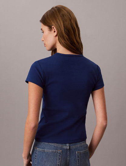Calvin Klein Woven Monologo Rib Tee
