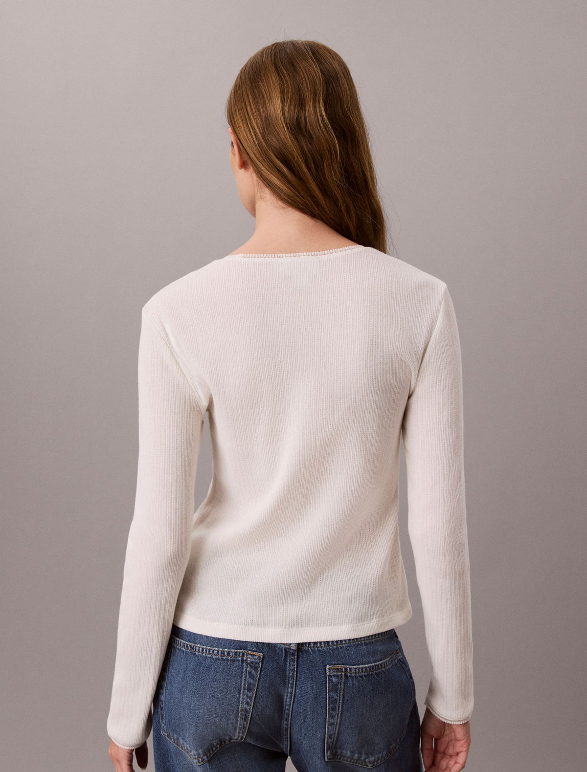 Calvin Klein Pointelle Knit Slim Tee