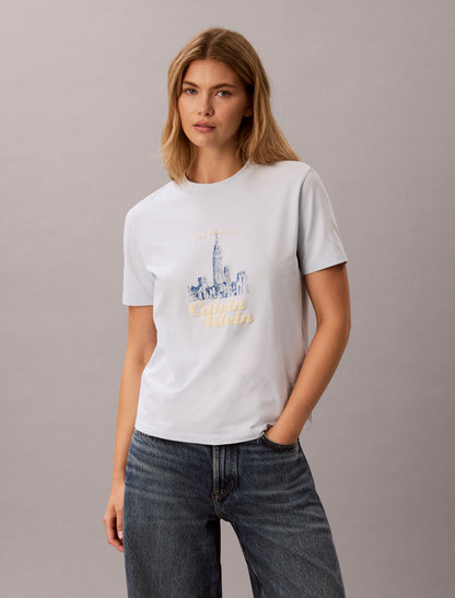 Calvin Klein Slim Cityscape Embossed Logo Tee
