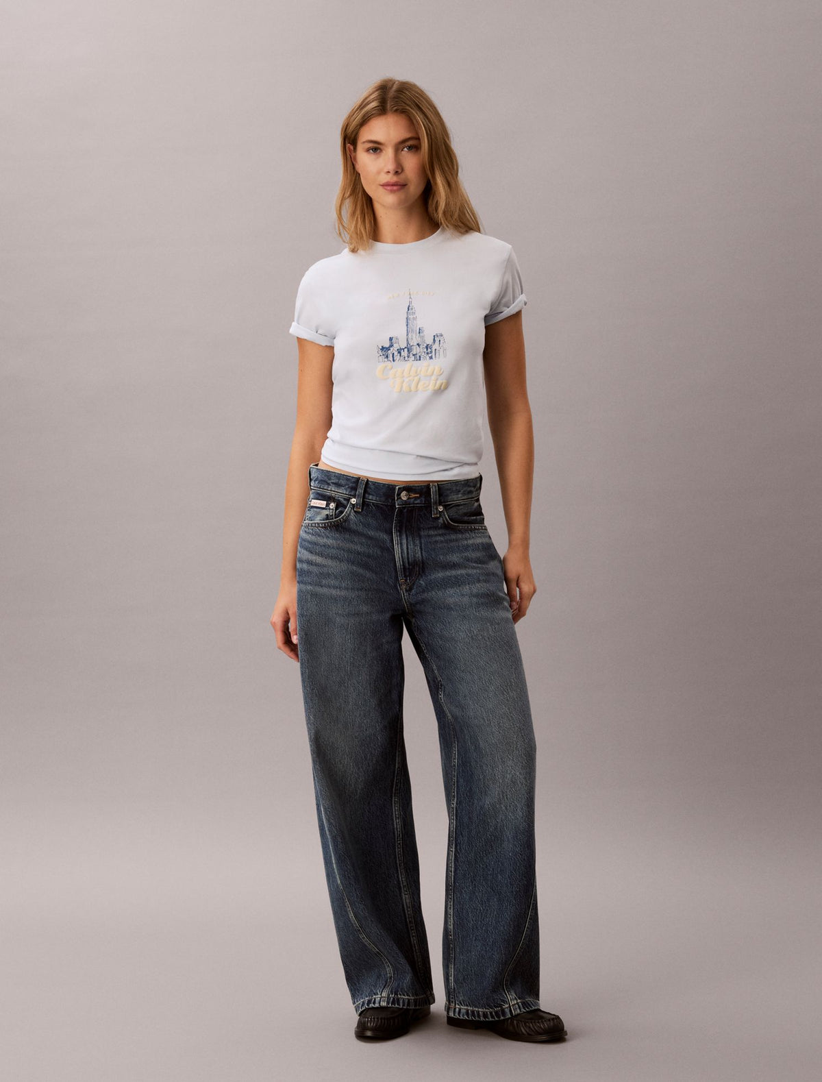 Calvin Klein Slim Cityscape Embossed Logo Tee
