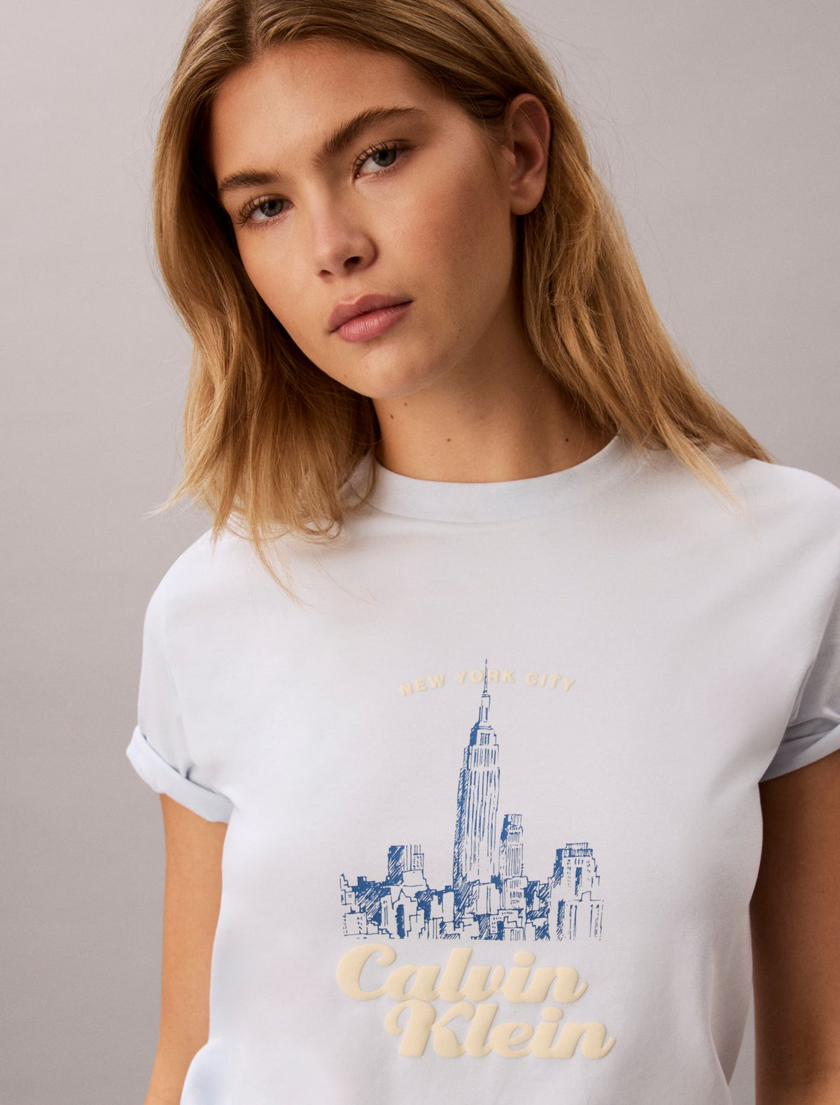 Calvin Klein Slim Cityscape Embossed Logo Tee