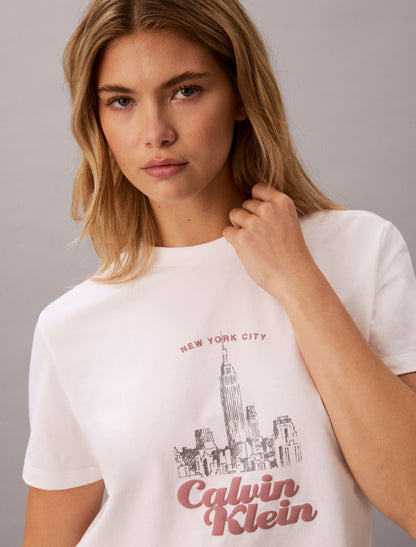 Calvin Klein Slim Cityscape Embossed Logo Tee